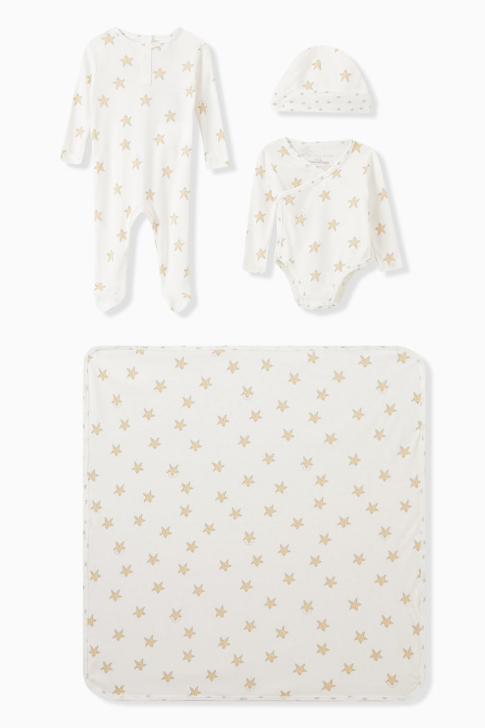 

4-piece Star-print Baby Set in Cotton-jersey, White