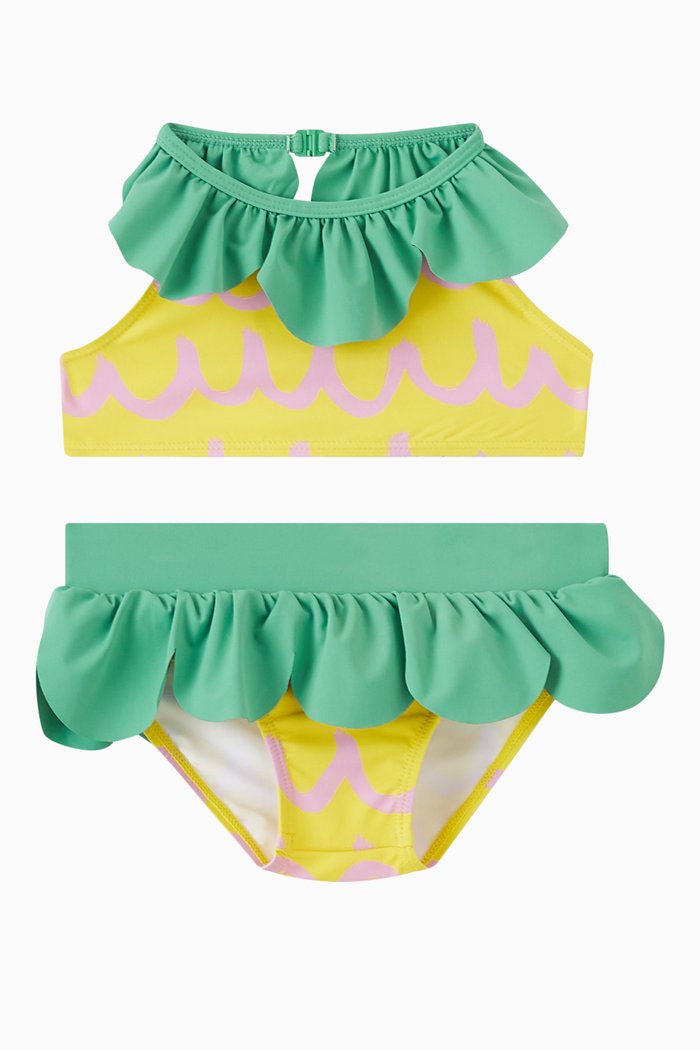 

Pineapple-print Bikini Set in Stretch Nylon, Yellow