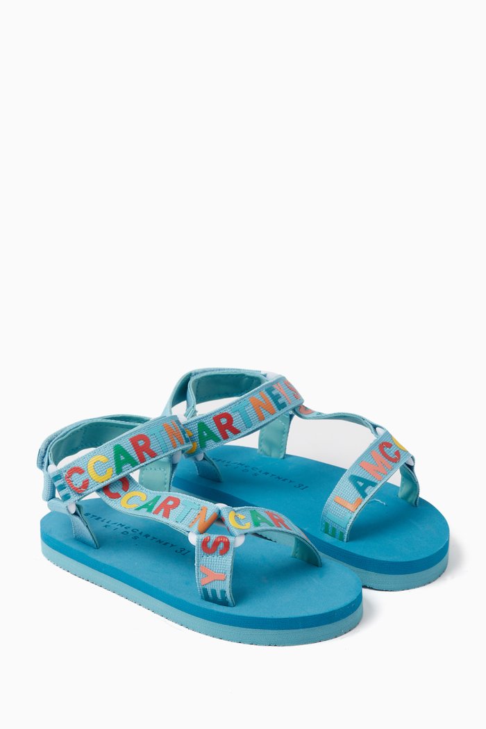 

Logo Sandals in Nylon & Rubber, Blue