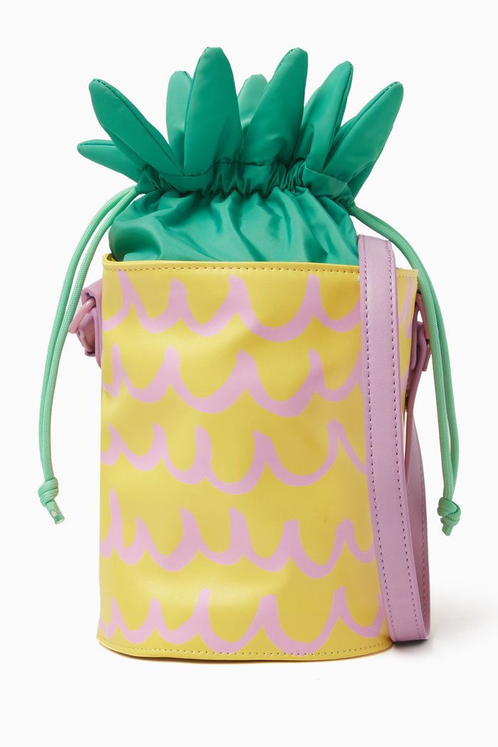 

Pineapple Bucket Bag in Vegan Leather, Yellow