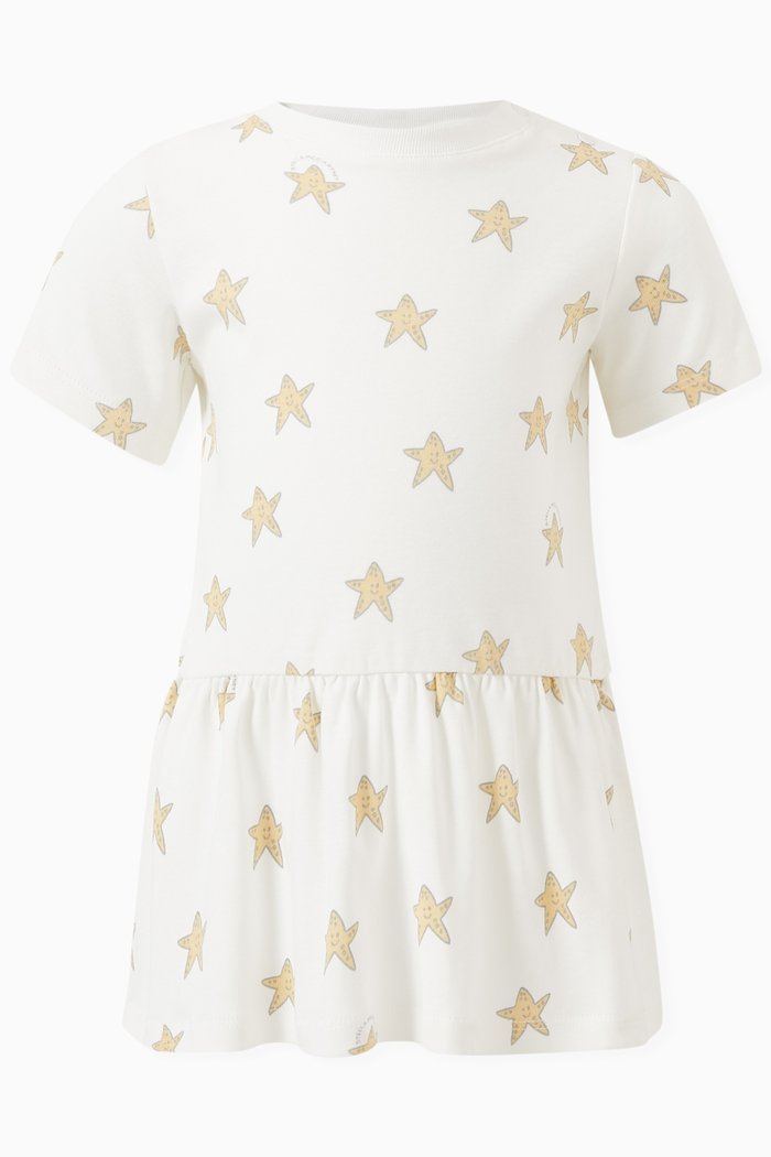 

Star-print Dress in Cotton, White