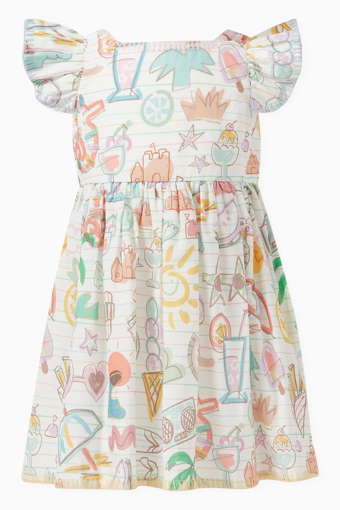 

Summer Doodles Dress in Cotton, Multicolour