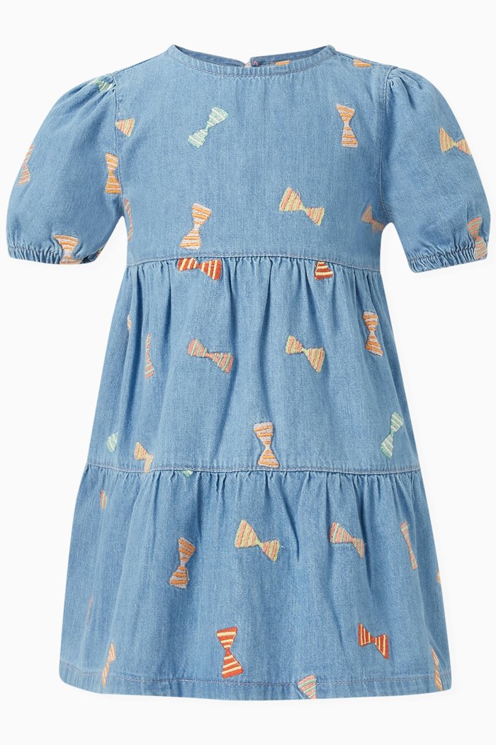 

Bow Dress in Cotton, Blue