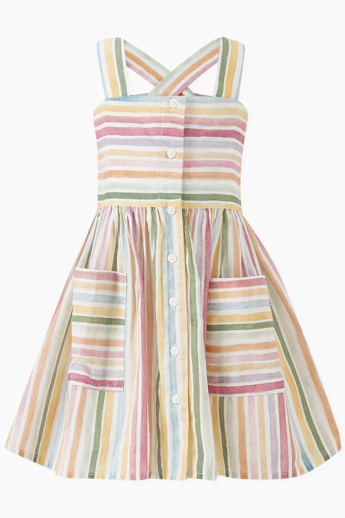 Sleeveless Dress & Diaper Cover in Organic Cotton, Multicolour