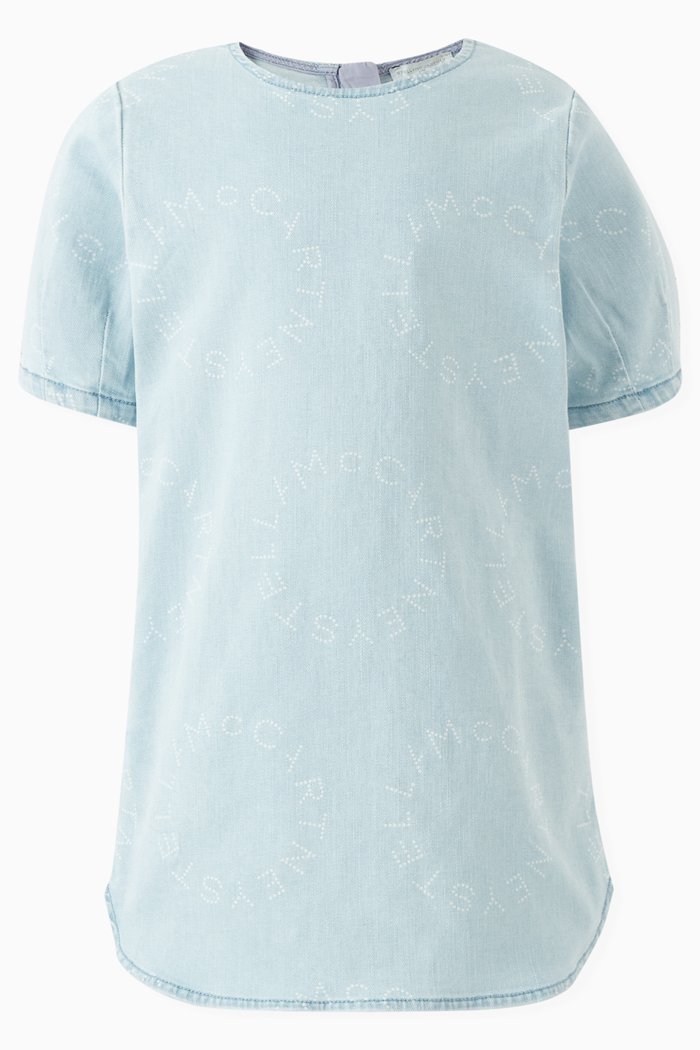 

Dress in Organic Cotton Blend, Blue