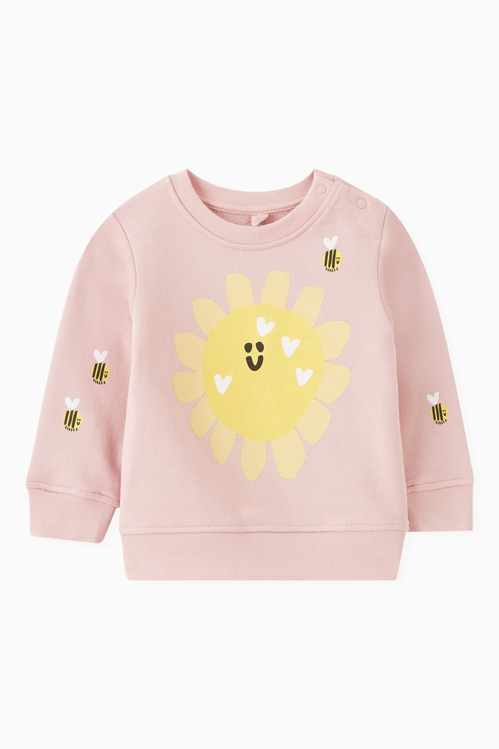 

Printed Sweatshirt in Sustainable Cotton, Pink