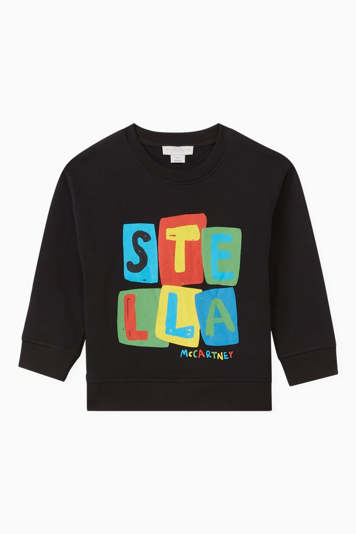 

Logo Print Sweatshirt in Cotton, Black