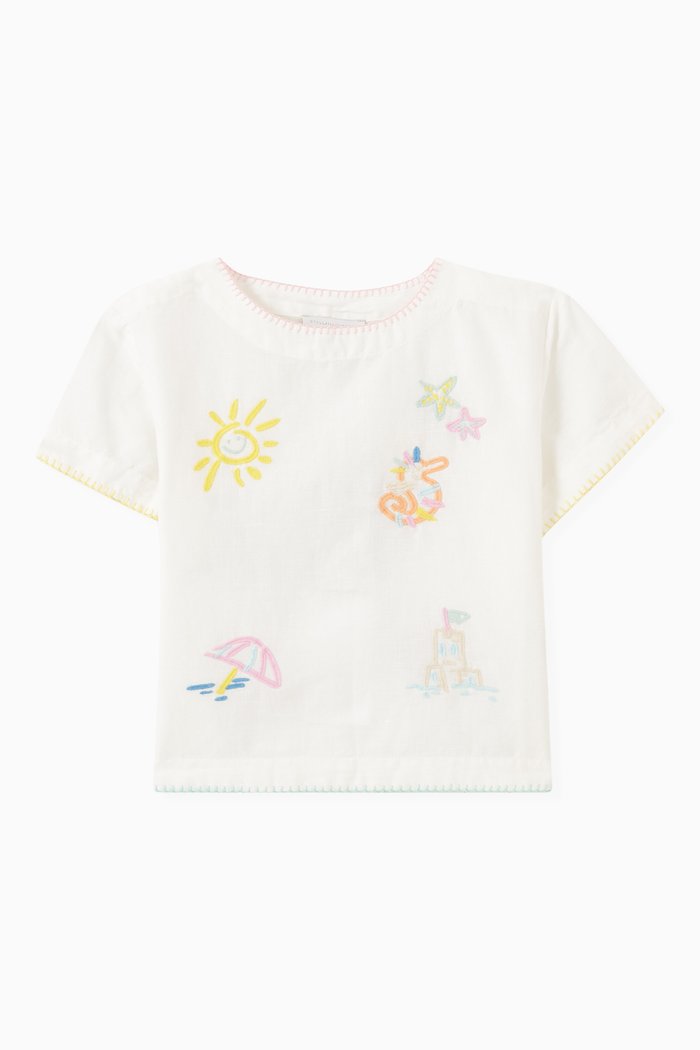 

Embroidered T-shirt in Cotton, White