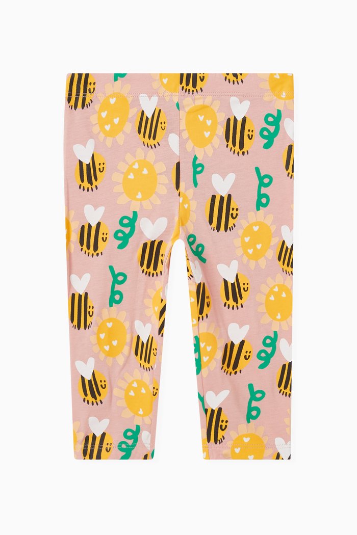 

Bee Print Leggings in Cotton, Pink
