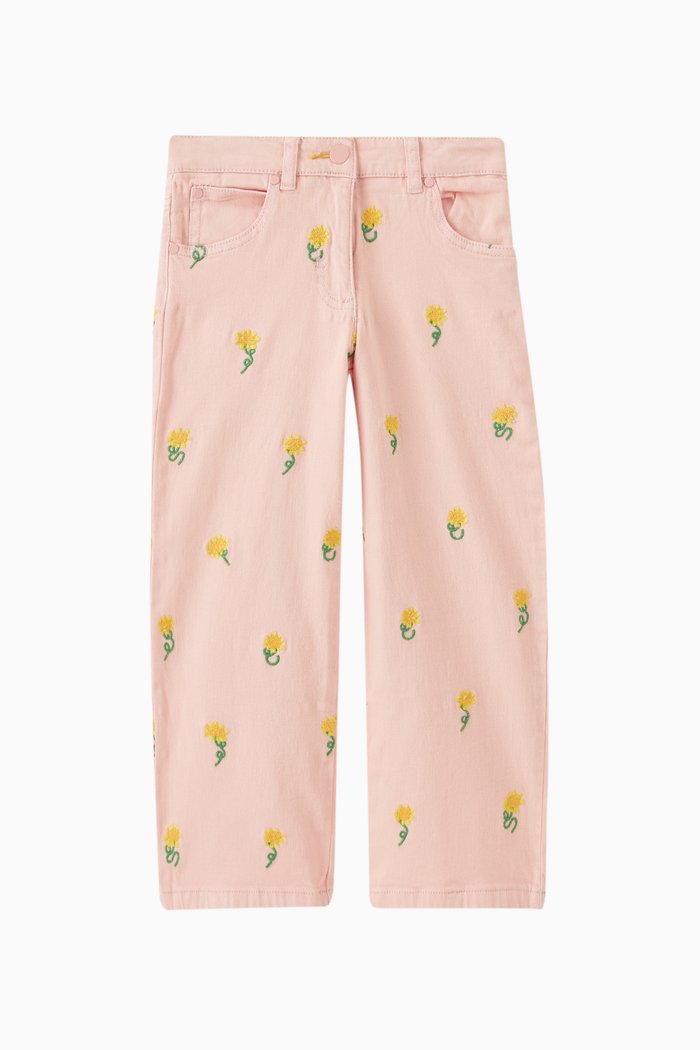 

Embroidered Pants in Denim, Pink