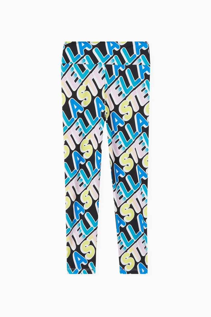 All-over Logo Print Leggings, Black