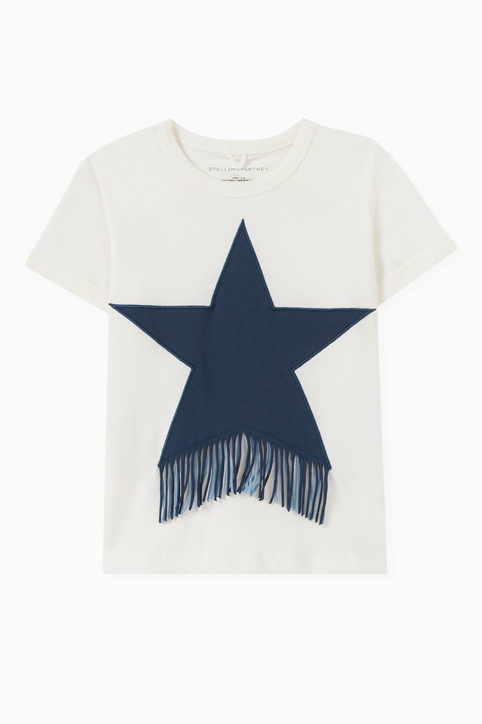 

Star Print T-Shirt in Cotton, White