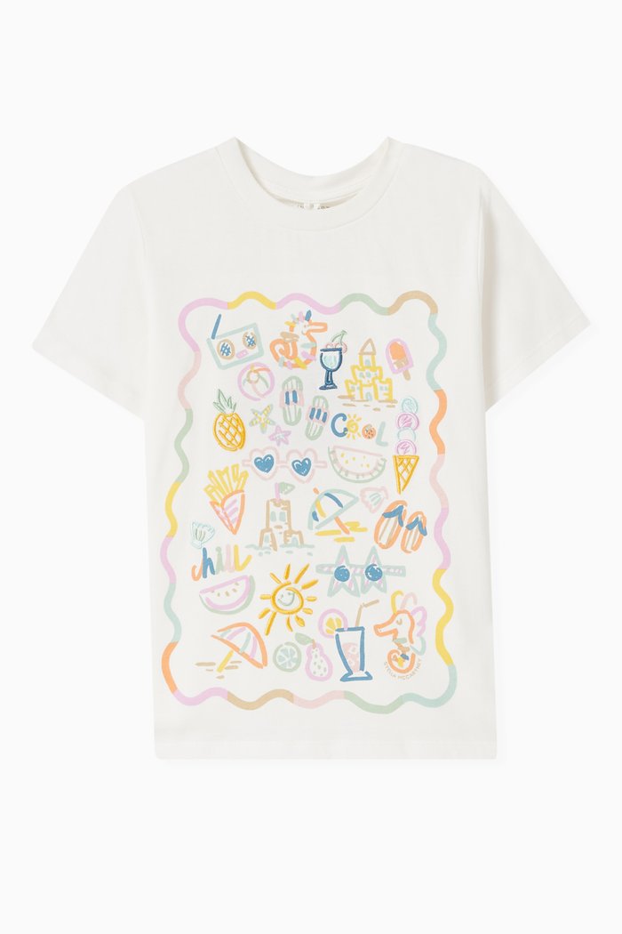 

Graphic Print T-Shirt in Cotton, White