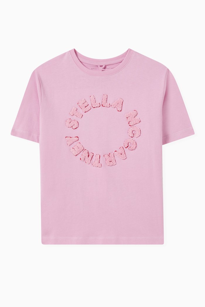 

Logo Print T-Shirt in Cotton, Pink