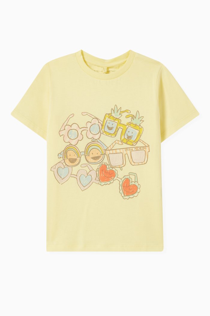

Sunglasses Print T-Shirt in Cotton, Yellow