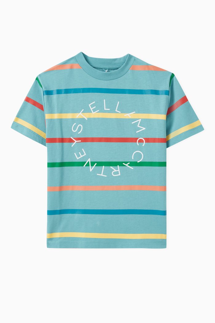 

Logo Print T-Shirt in Cotton, Blue