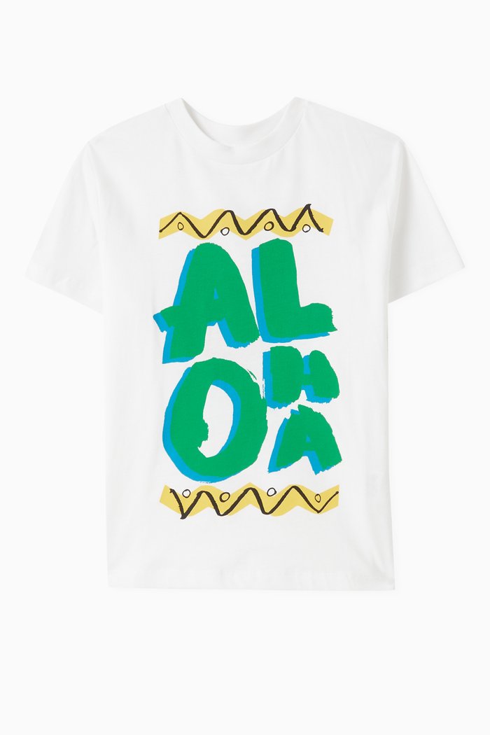 

Graphic Print T-Shirt in Cotton, White
