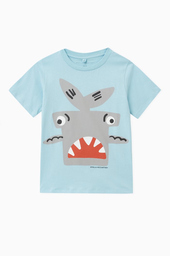

Angry Shark T-shirt in Organic Cotton-jersey, Blue