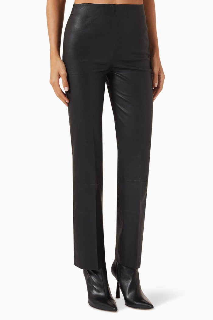 

Madisson Pants in Lamb Leather, Black