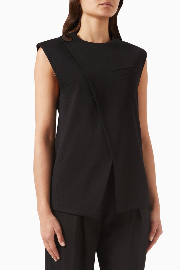 

Enid Vest in Viscose Twill, Black