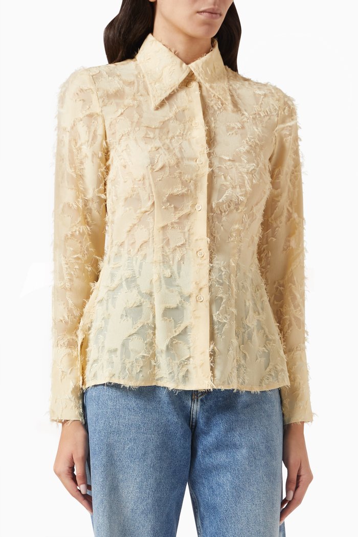 

Forty Textured Shirt in Lace, Neutral