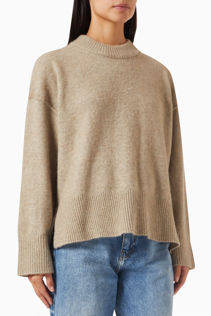 

Josie Oversized Sweater in Knit, Neutral