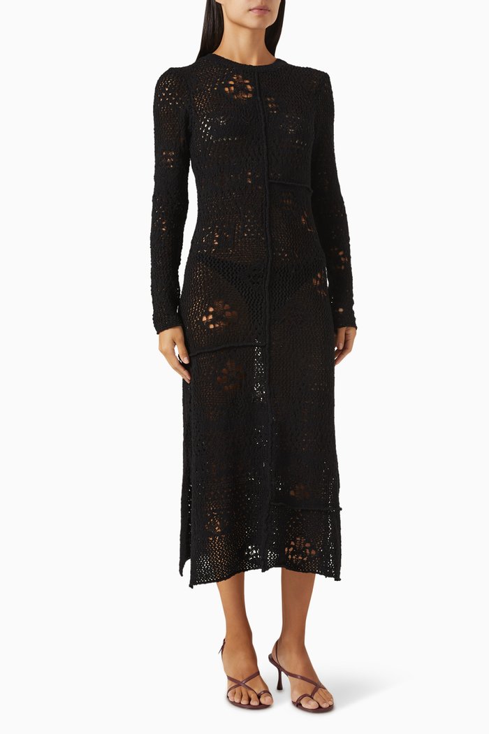 

Benoit Dress in Artistic Crochet, Black