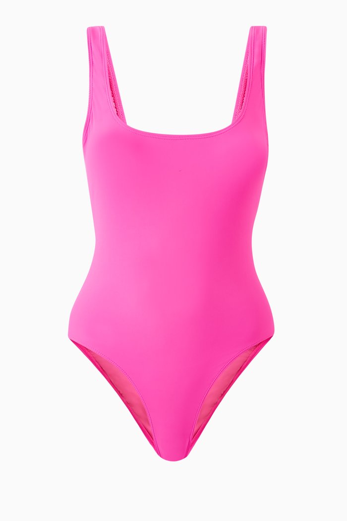 

Modern Tank One-piece Swimsuit in Smooth Fabric, Pink