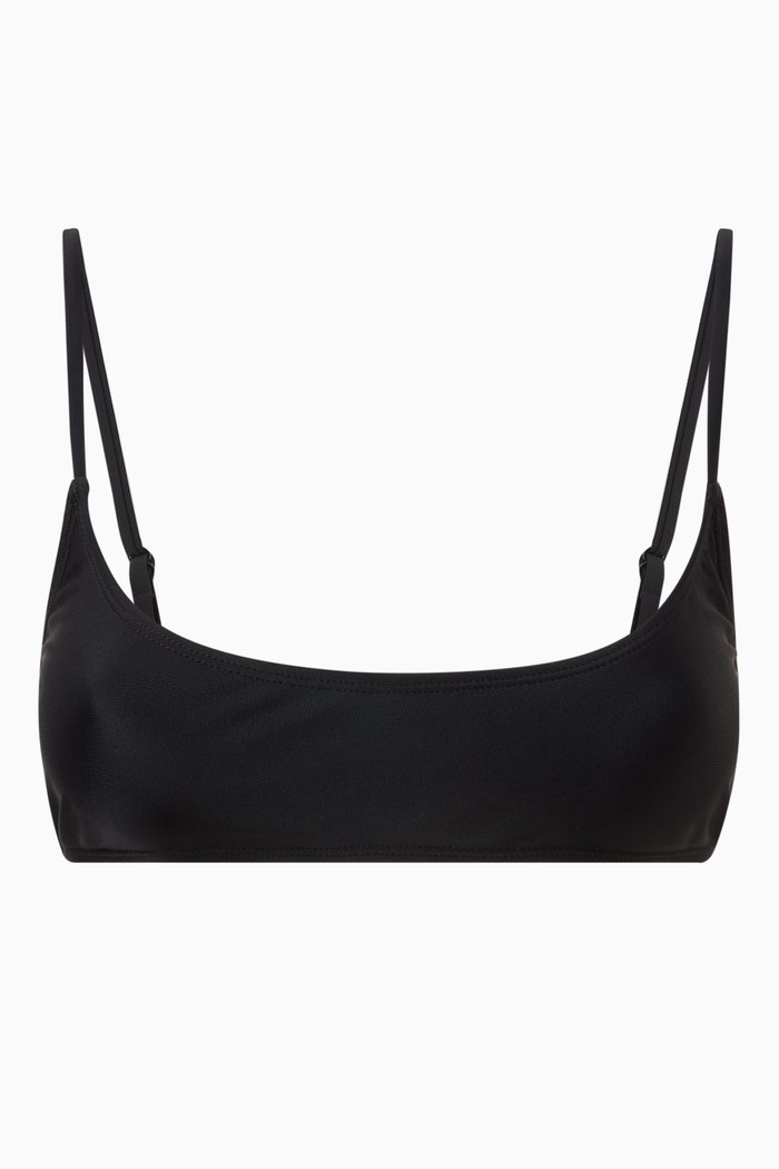

Deep Scoop Bikini Top in Soft Fabric, Black