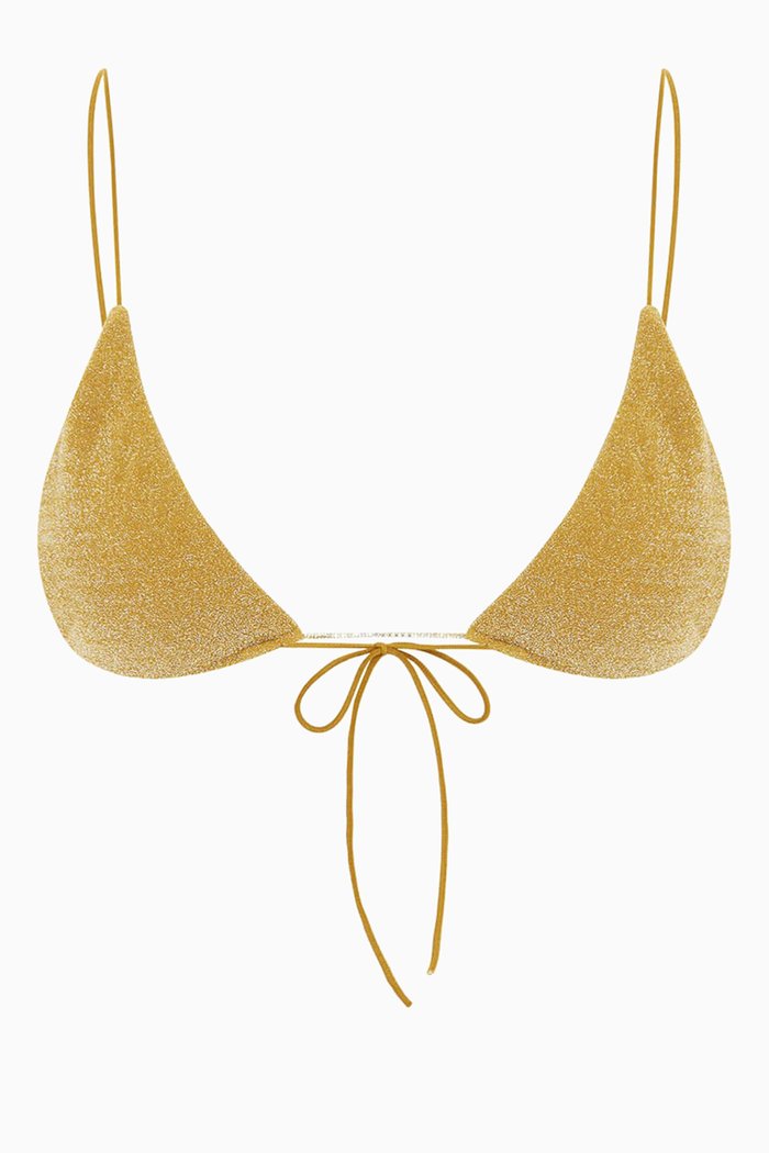 

The String Bikini Top in Stretch-lurex, Gold