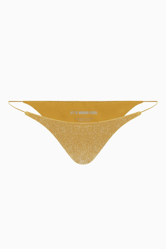 

The String Bikini Briefs in Stretch-lurex, Gold