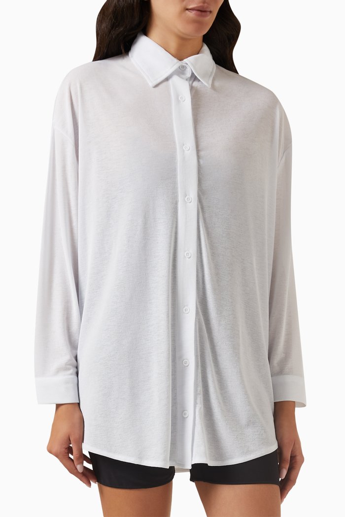 

The Over Shirt in Mesh, White
