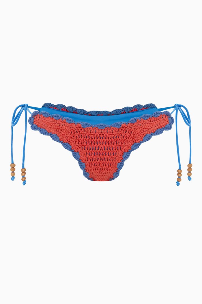 

The Crochet Tie Bikini Briefs, Pink