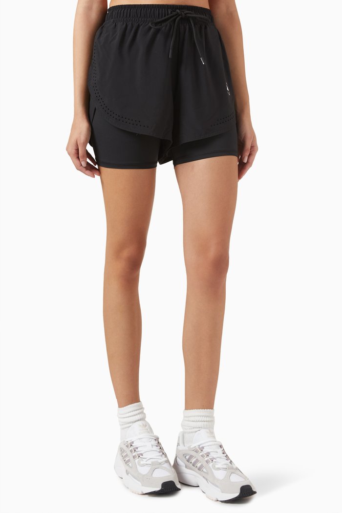 

x Stella McCartney Truepurpose 2-in-1 Training Shorts, Black