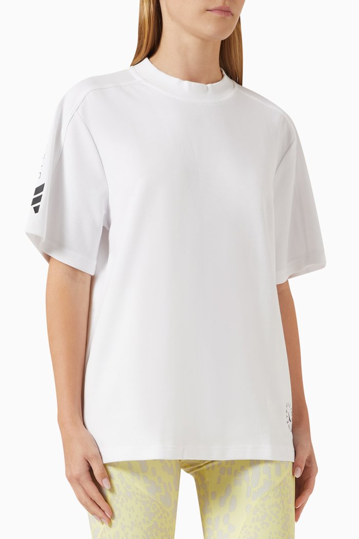 

x Stella McCartney Loose-fit T-shirt in Organic Cotton-blend, White