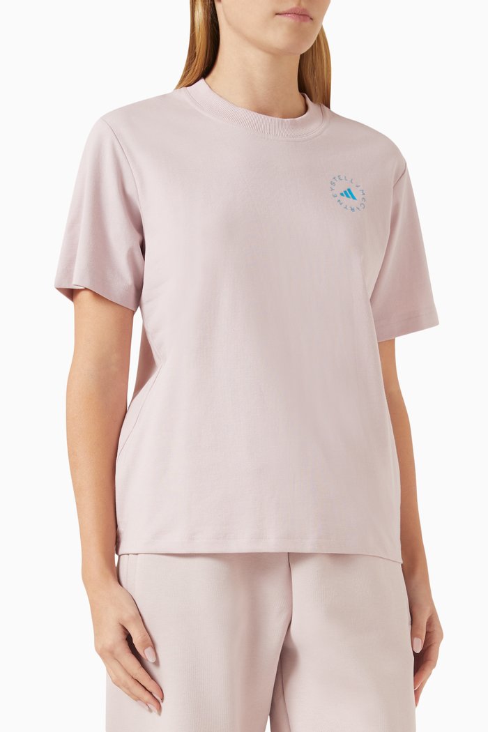 x Stella McCartney Sportswear T-shirt in Organic Cotton-blend, Pink