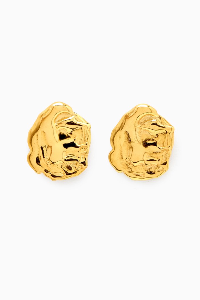 

Dia Stud Earrings in 18kt Gold-plated Silver