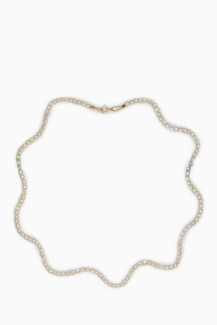 Ivy Pearl Necklace in 18kt Gold-plated Silver, White