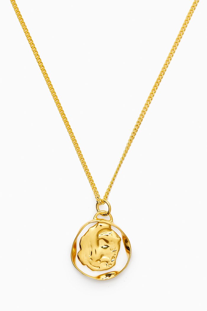 

Dia Arc Gourmet Chain Necklace in 18kt Gold-plated Silver