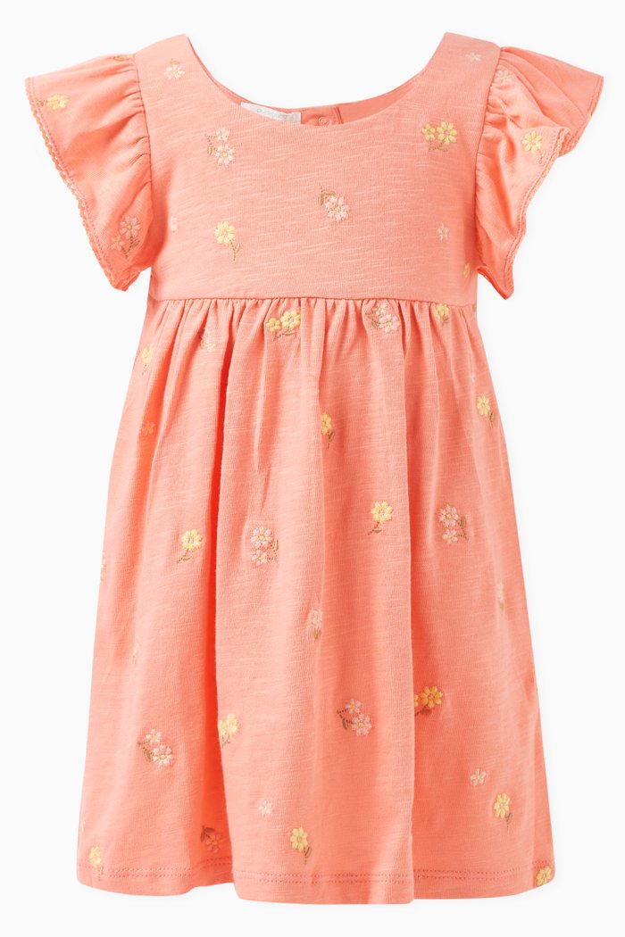 

Floral Dress in Organic Cotton, Orange