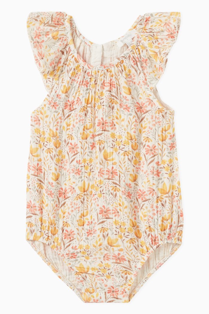 

Gathered Bodysuit in Cotton, Neutral