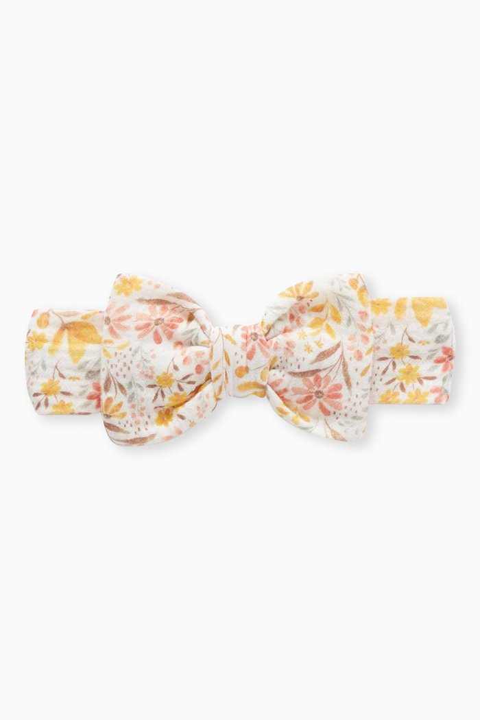 Desert Flower Bow Headband in Organic Cotton, Neutral