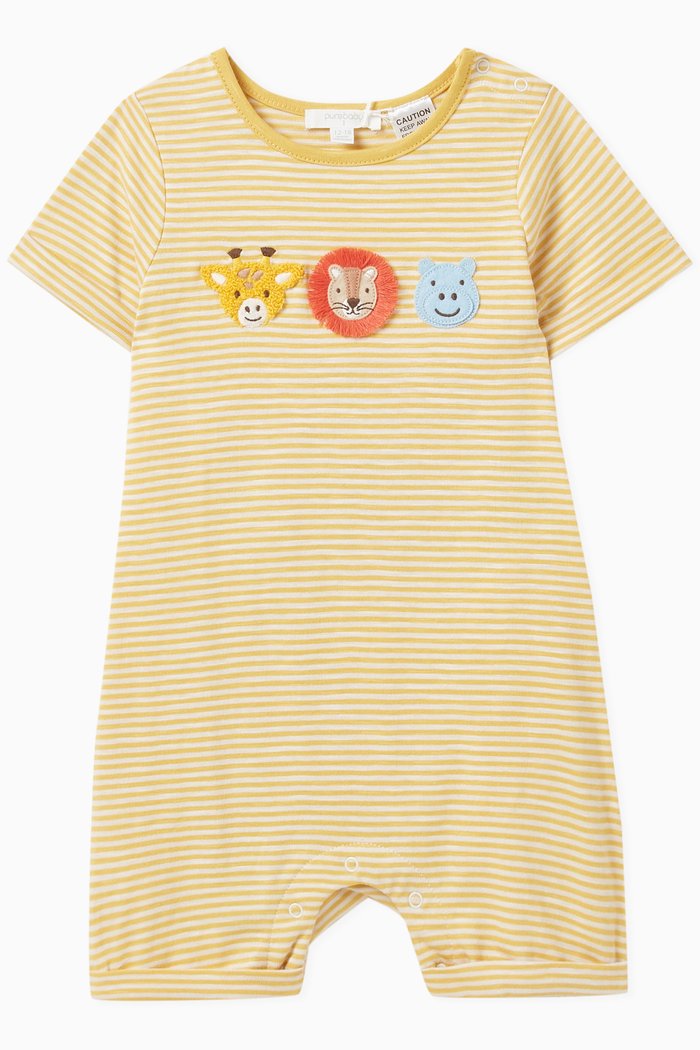 

Happy Faces Growsuit in Organic Cotton, Yellow