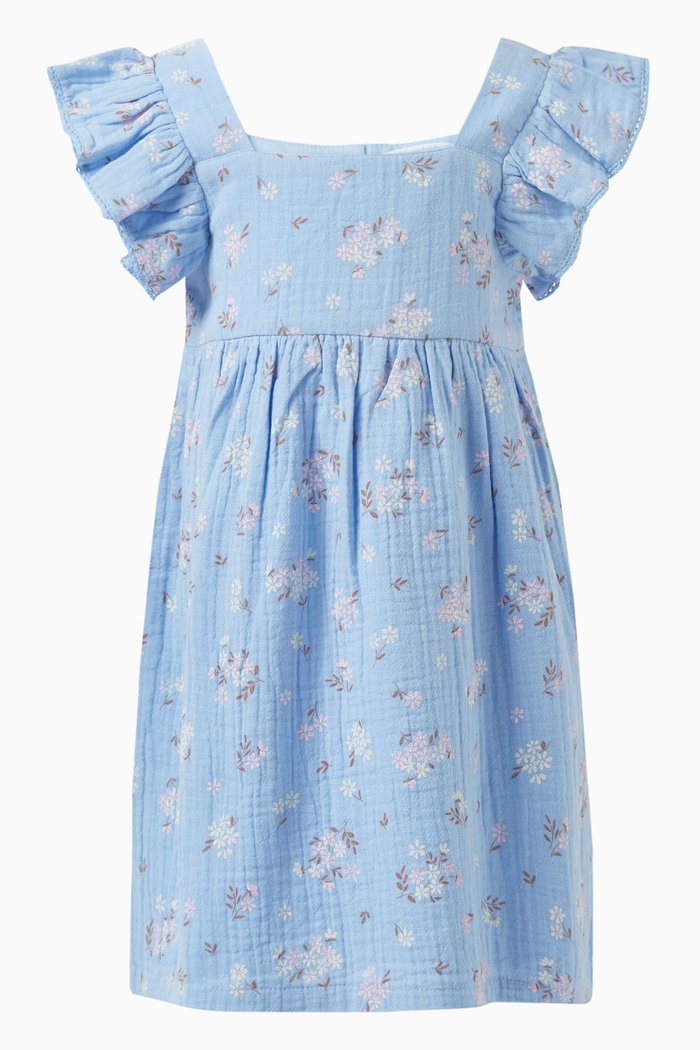 

Petal Butterfly Dress in Organic Cotton, Blue