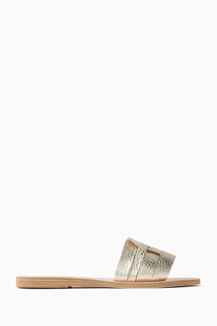 

Filenada Slides in Leather, Gold