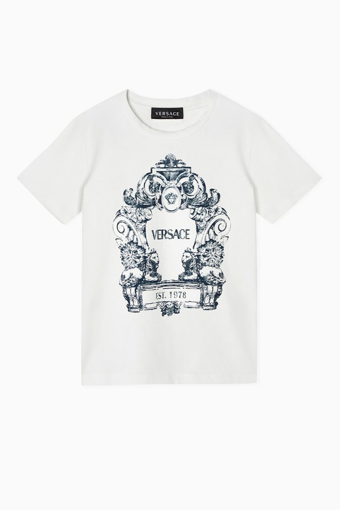 Logo Cartouche T-shirt in Cotton, White
