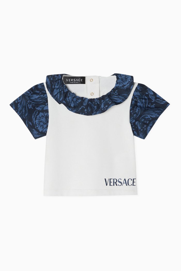 Barocco Baby T-shirt in Cotton, White