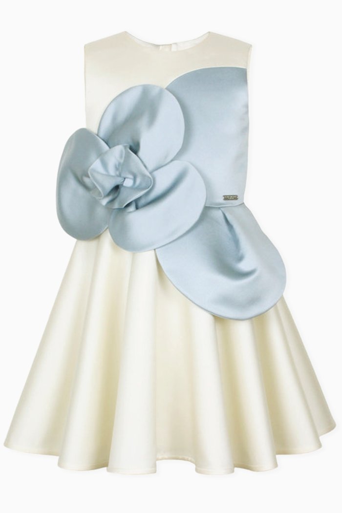 

From Bud to Bloom Dress in Satin, Neutral