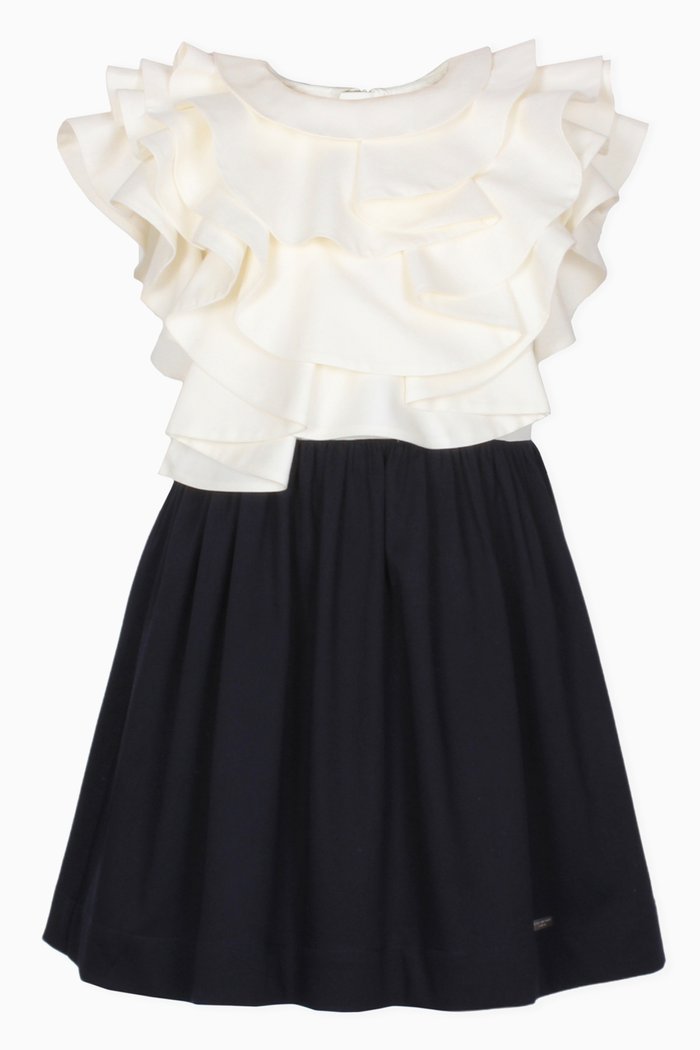 

Glissage Dress in Cotton-hemp Blend, Blue
