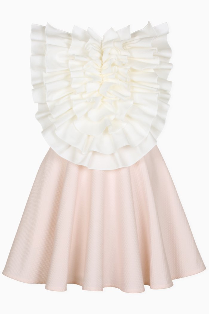 

En L'air Ruffled Dress in Cotton, Pink